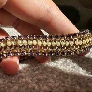 Elegant Gold and Purple Bracelet